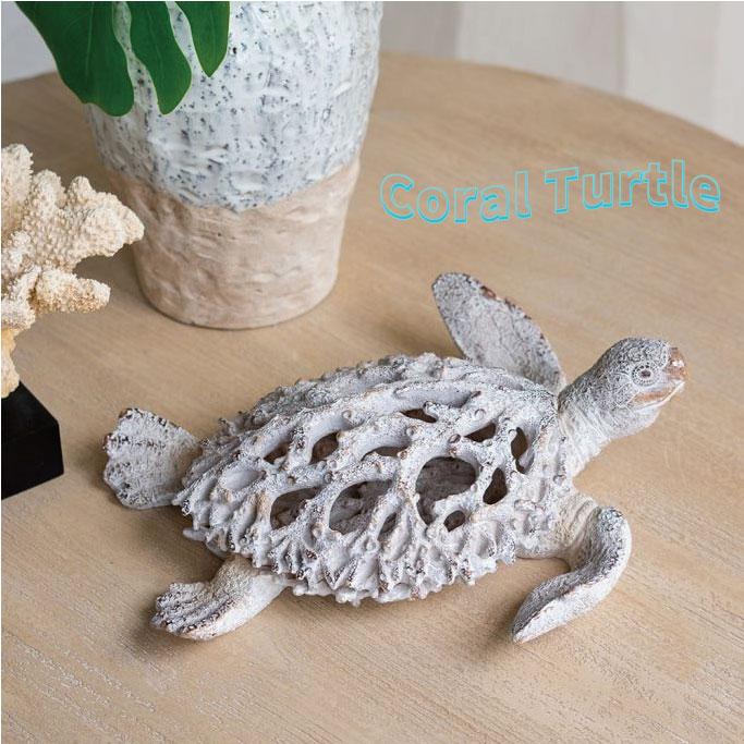 CoralTurtle オブジェ 亀 かめ カメ タートル Turtle 珊瑚 サンゴ