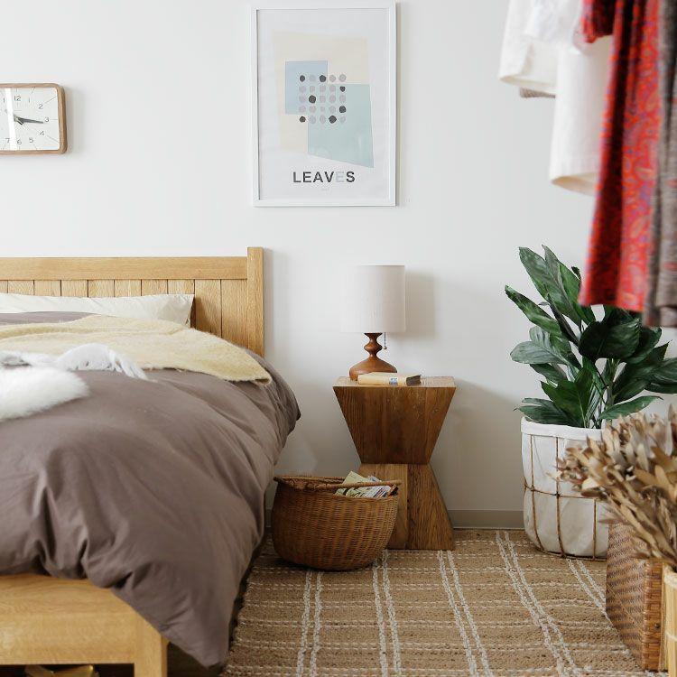 サイドテーブル テーブル ニレ古材 ヴィンテージ ナチュラル ベッド