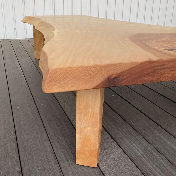 一枚板 センターテーブル 幅158cm 栃 トチ とち 無垢 ちぎり 北欧 木製