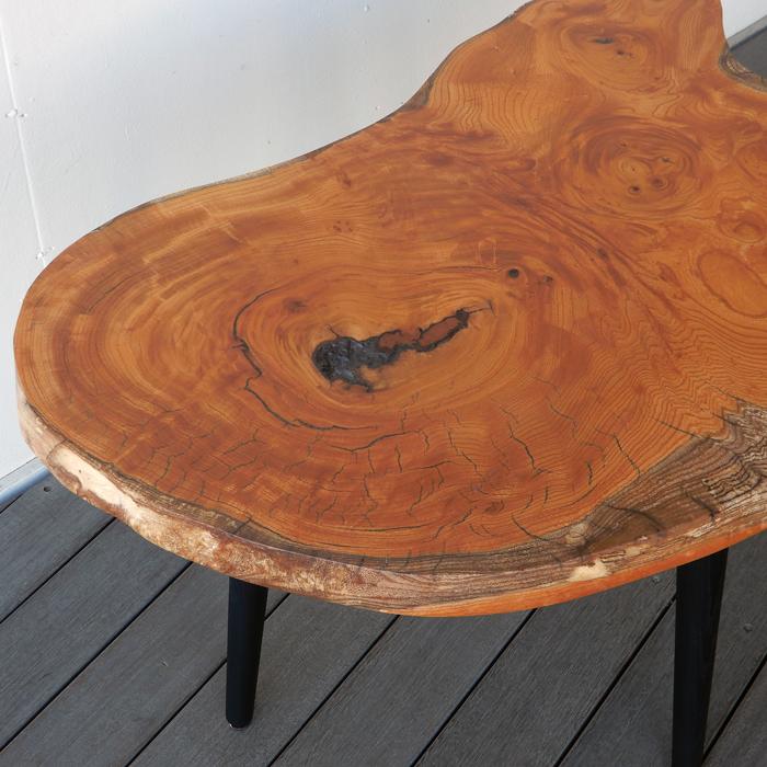 欅 けやき ケヤキ 一枚板 黒脚 サイドテーブル コーヒーテーブル