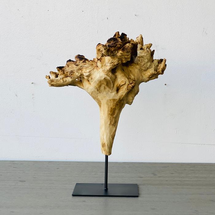 ウッドオブジェ一輪挿し A チーク無垢材 インテリア 一輪挿し 花瓶