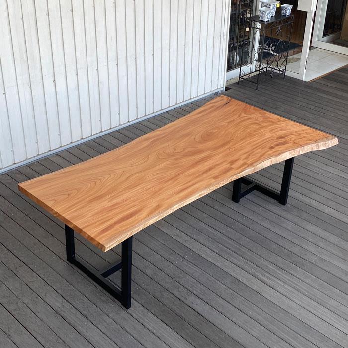 ケヤキ一枚板 ダイニングテーブル（兼用脚付）一枚板テーブル