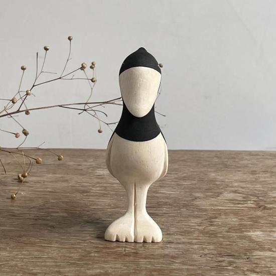 ハシビロコウの木彫 インテリア 置物 木彫り 木製 動物雑貨 可愛い