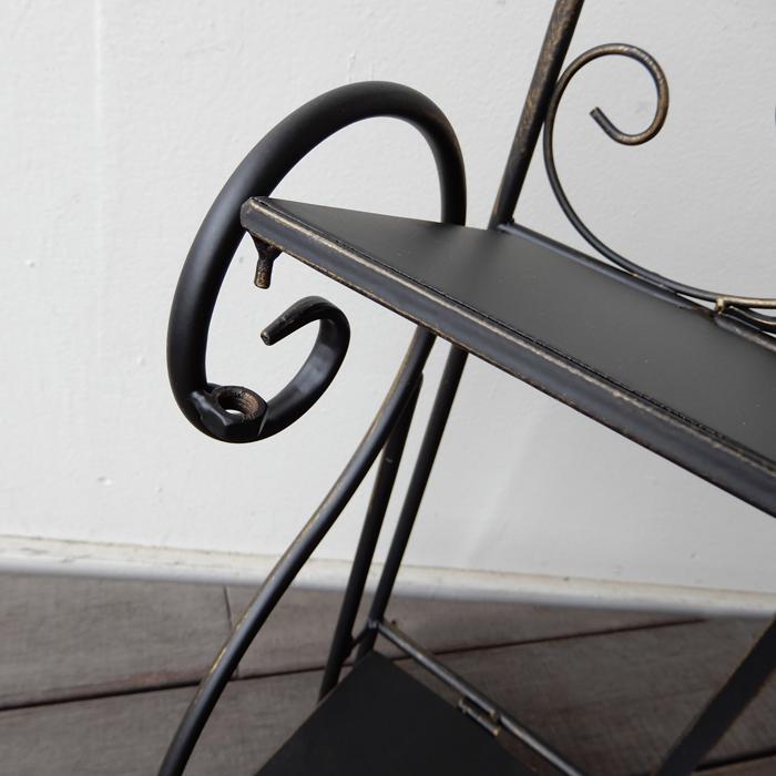 アイアンの2段ラック プランタースタンド 花台 2段 ラック 収納棚