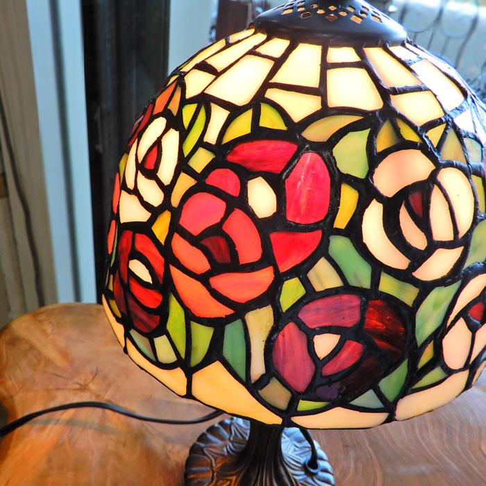 ステンドランプ サークルローズ ステンドグラス ランプ おしゃれ