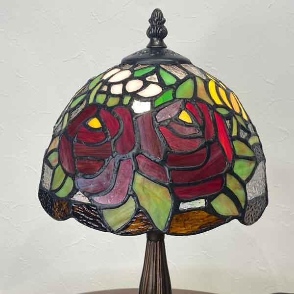 ステンドランプ クラシックローズ ランプ ステンドガラス スタンド照明