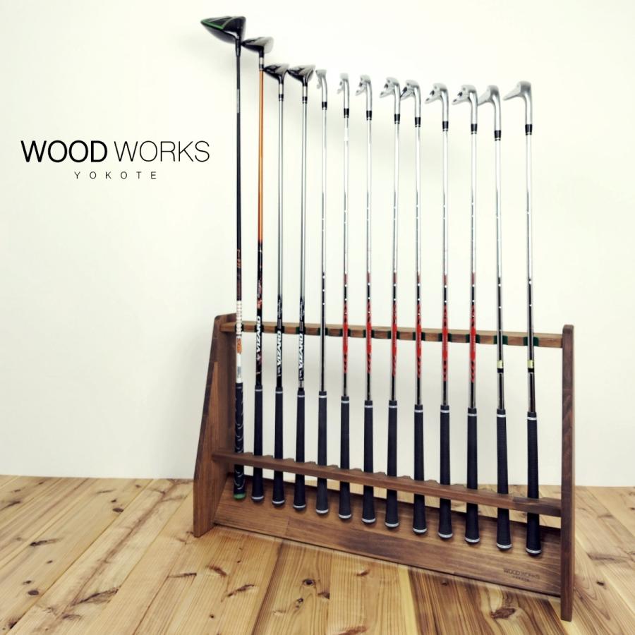 WOODWORKS ゴルフクラブスタンド 13本掛 (色：ブラウン)木製 日本製