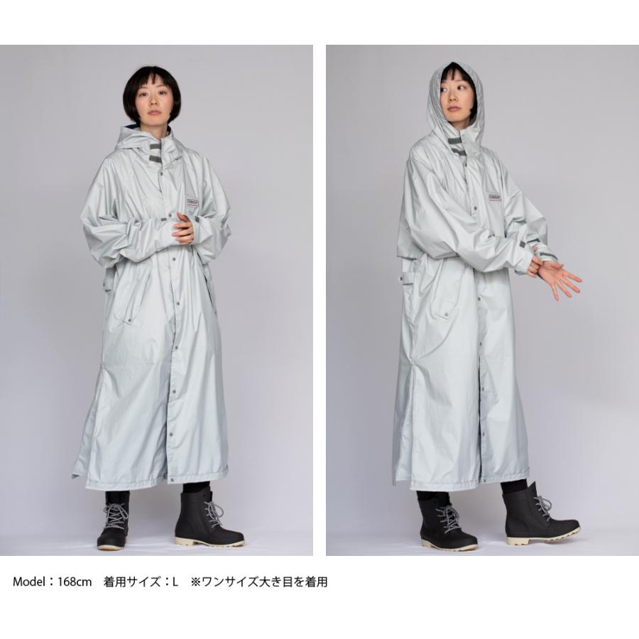 カジメイク レインコート メンズ レディース 自転車 ロング丈 蒸れ