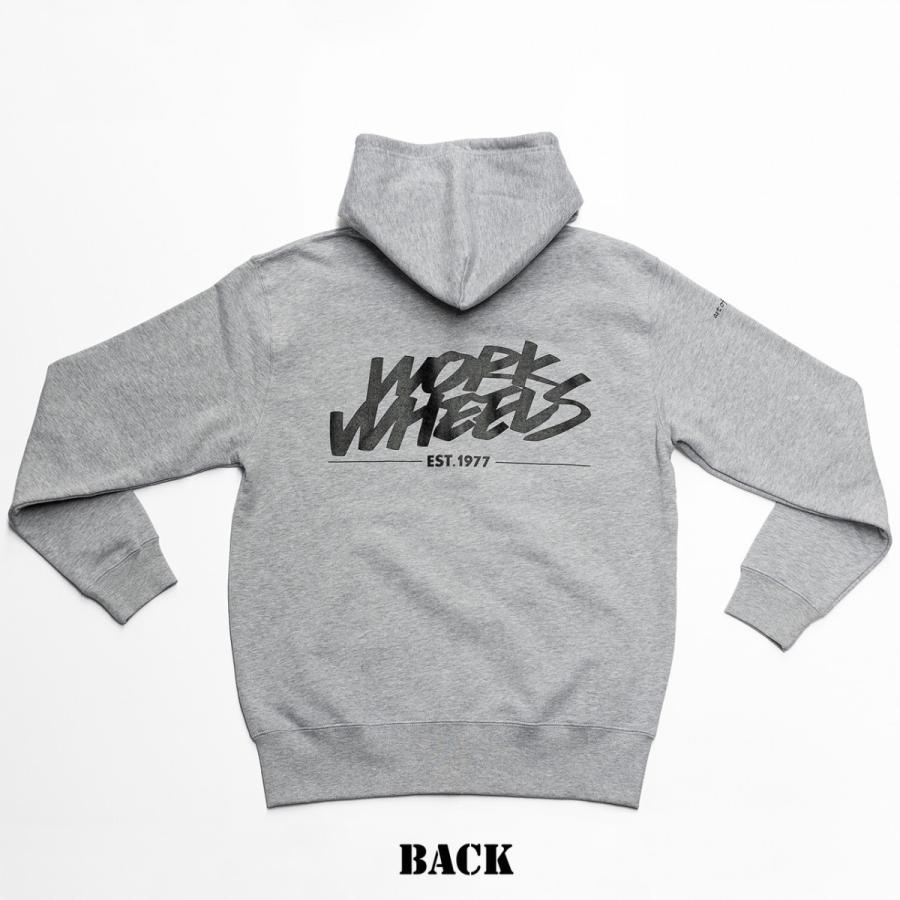 WORK(ワーク) オフィシャル パーカー 色はブラックとグレーより サイズ