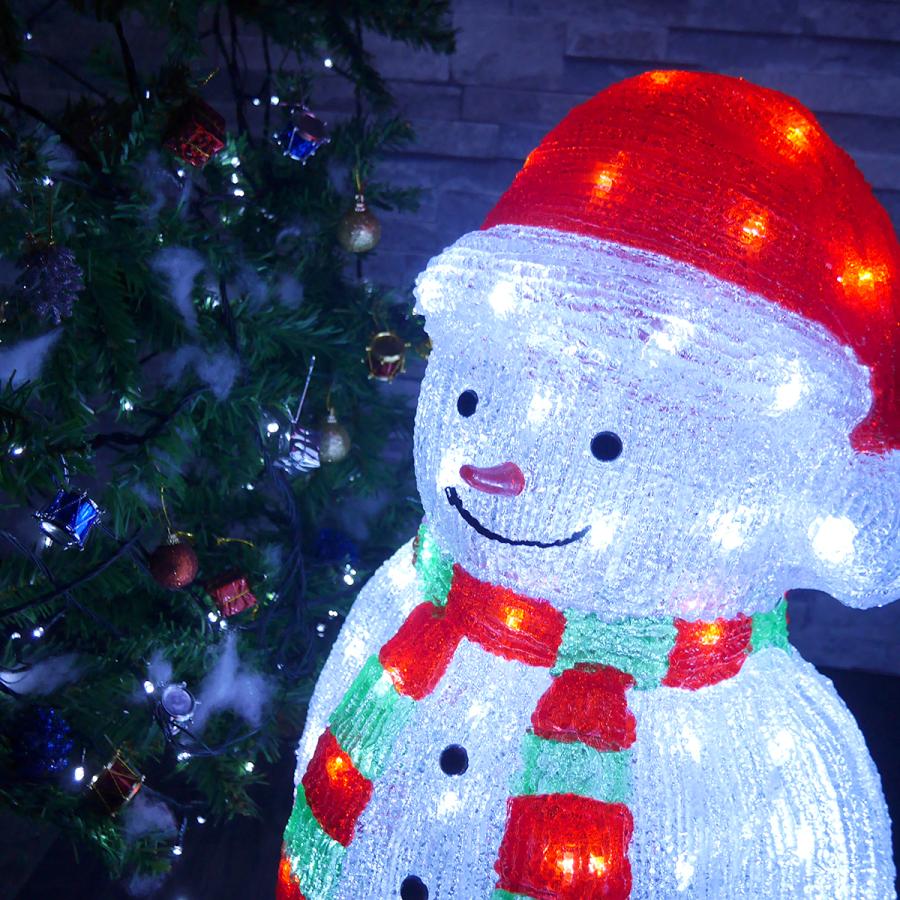 イルミネーション 可愛い雪だるま60cm LED USB クリスマス オブジェ
