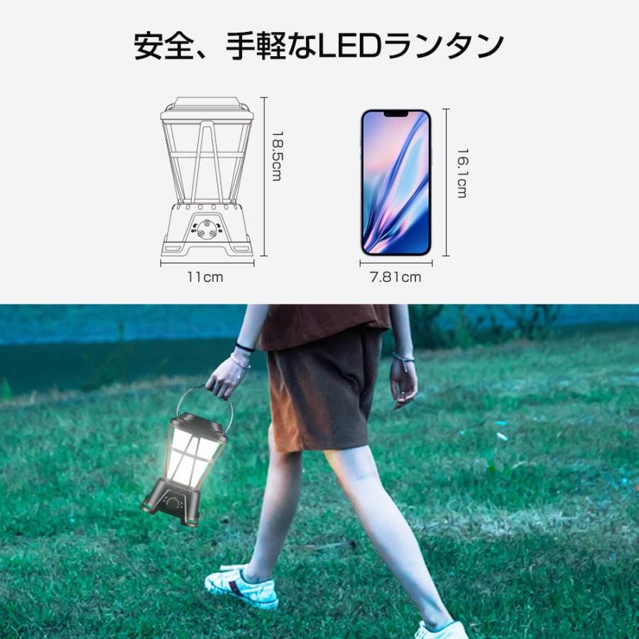 LEDランタン USB充電式 高輝度 1800ルーメン ソーラー 小型 防災対策