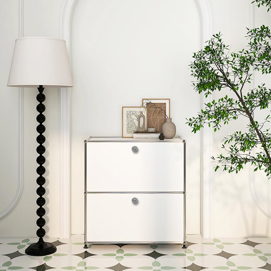 ハラー サイドボード 北欧 2段 鍵付き 幅77cm 国内在庫 モジュール