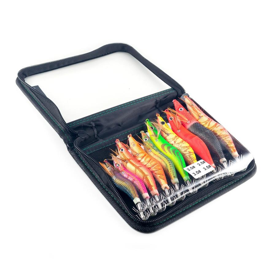 オルルド釣具 エギ 餌木ルアー エギング 10色セット 収納ケース付き