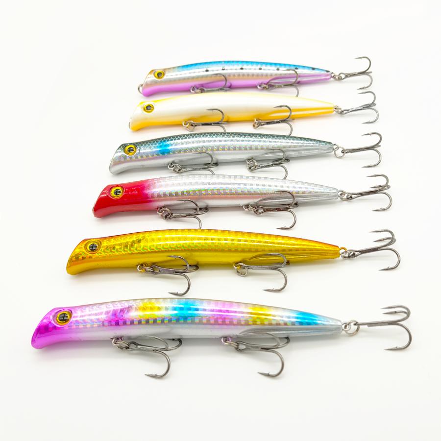 オルルド釣具 フローティングミノー 6色セット 12cm 18g リップレス