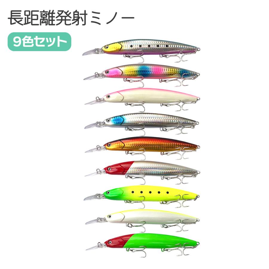 オルルド釣具 ミノー ルアー 18cm 40g 9色セット ルアー セット 長距離