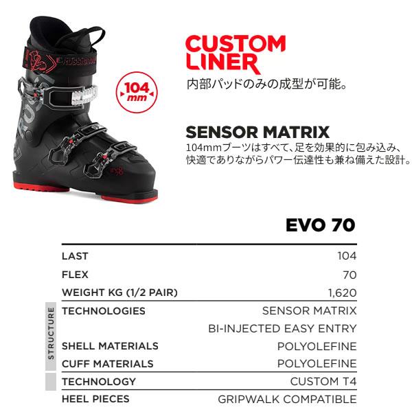 ROSSIGNOL（ロシニョール） スキーブーツ EVO 70 ブラック レッド（24