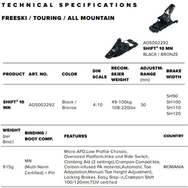 ATOMIC（アトミック） ビンディング SHIFT2 10 MN Blk-Brz ATOMIC
