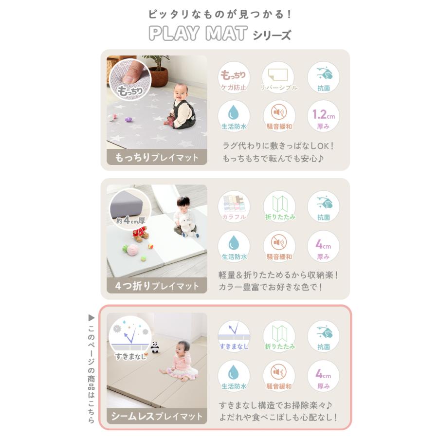 WEIMALL（ウェイモール） プレイマット ベビー 折りたたみ シームレス