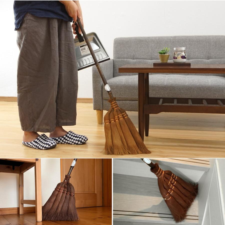 棕櫚ほうきセット 山本勝之助商店 棕櫚箒 手ほうき5玉ロングタイプ 皮