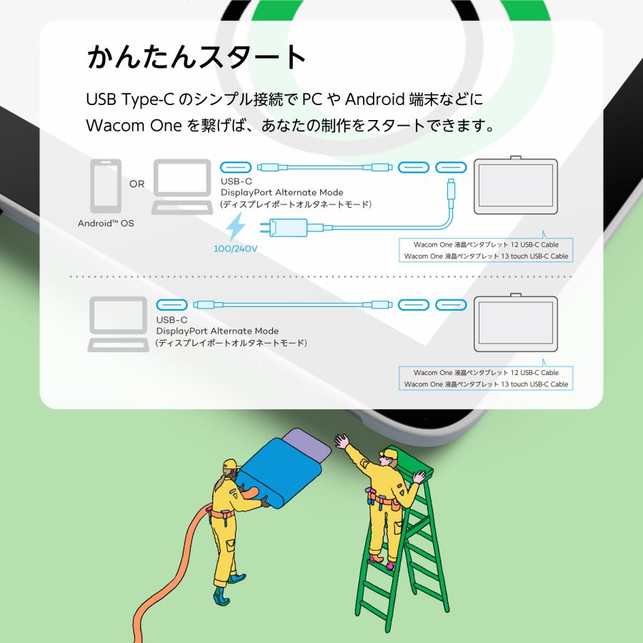 wacom（ワコム） Wacom One 液晶ペンタブレット 13 touch USB-C Cable