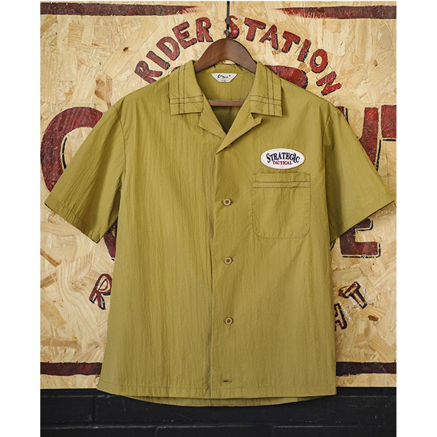 開襟シャツ レトロ ワークシャツ アメリカン ボーリングシャツ