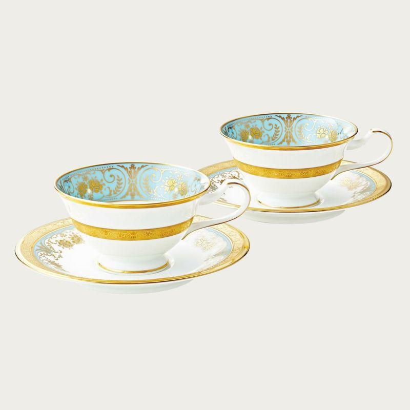 ノリタケ Noritake ジョージアンターコイズ ティー・コーヒー碗皿ペア