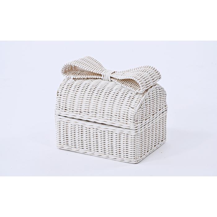 小物収納 ホワイトラタン 小物入れ バスケット おしゃれ かわいい 蓋