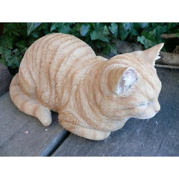 猫の置物 香箱座り(こうばこずわり)猫(茶トラ 12688Nキャット