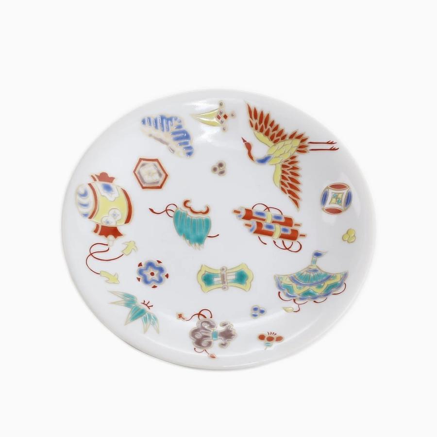 日本製 九谷焼 久谷五彩 陶器 陶磁器 お皿 縁起小皿 食器 和食器 ペア