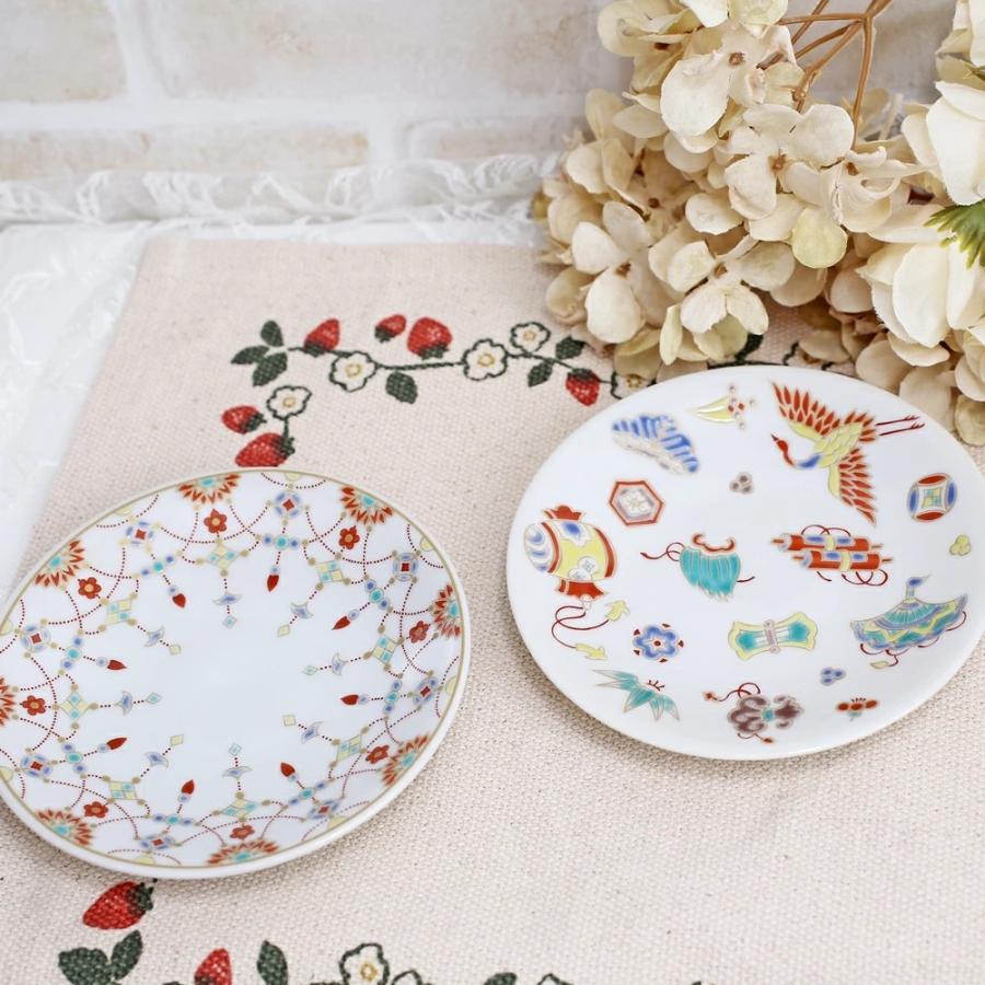 日本製 九谷焼 久谷五彩 陶器 陶磁器 お皿 縁起小皿 食器 和食器 ペア