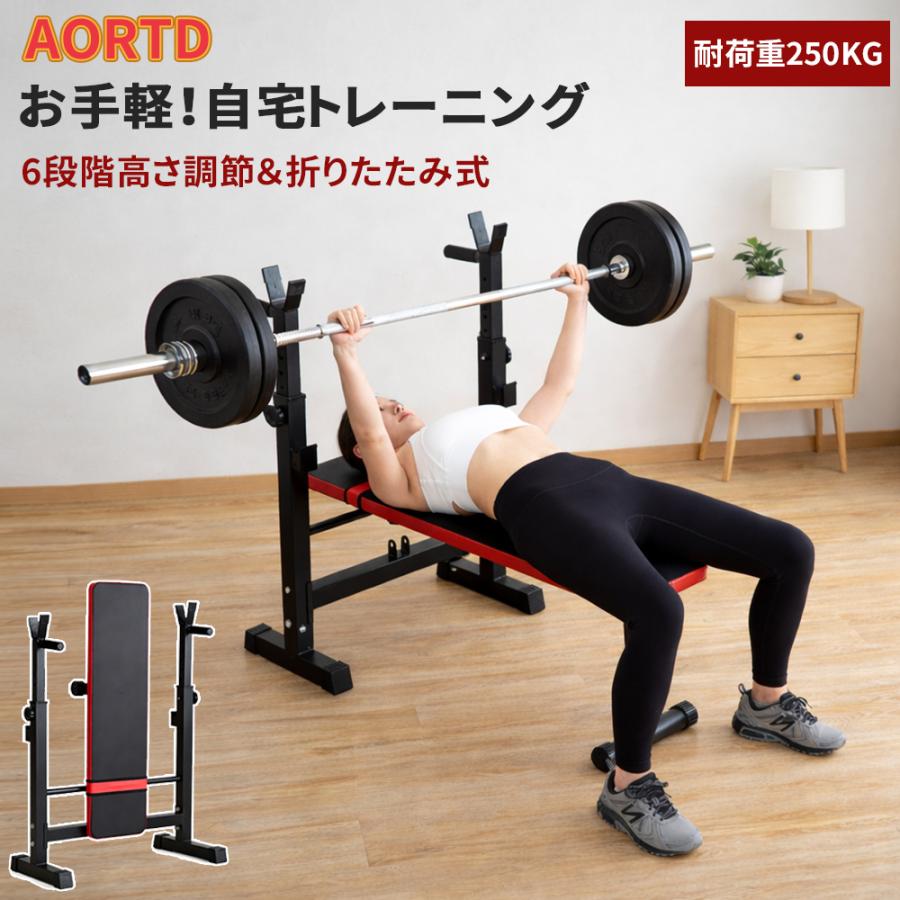 AORTD プレスベンチ トレーニングベンチ 耐荷重250kg ベンチプレス台