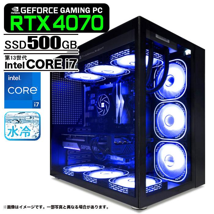 PASOUL ゲーミングPC 黒海景房 HJF-ATX（BK）水冷 GeForce RTX4070 第