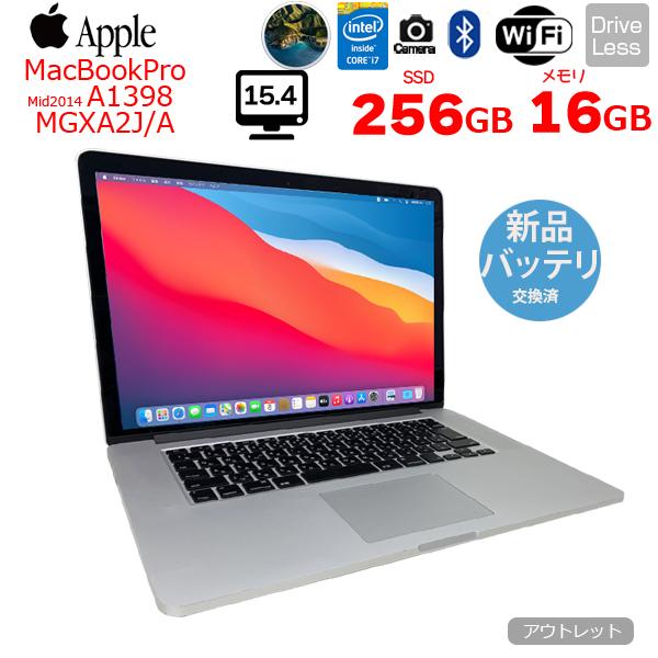 MacBook Pro 【新品バッテリ交換済】Apple 15.4inch MGXA2J/A A1398