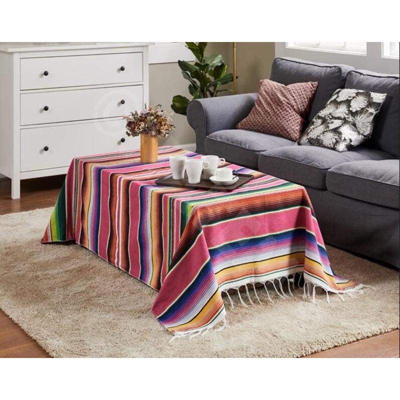 メキシカンラグ カラフル 150cmX215cm 大判 大きいサイズ 年中使用