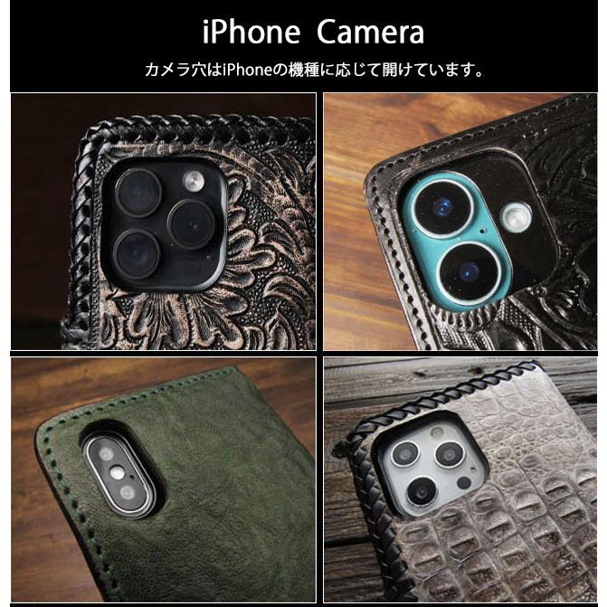 ヒマラヤクロコダイル ホワイト iPhone 手帳型ケース アイフォンケース