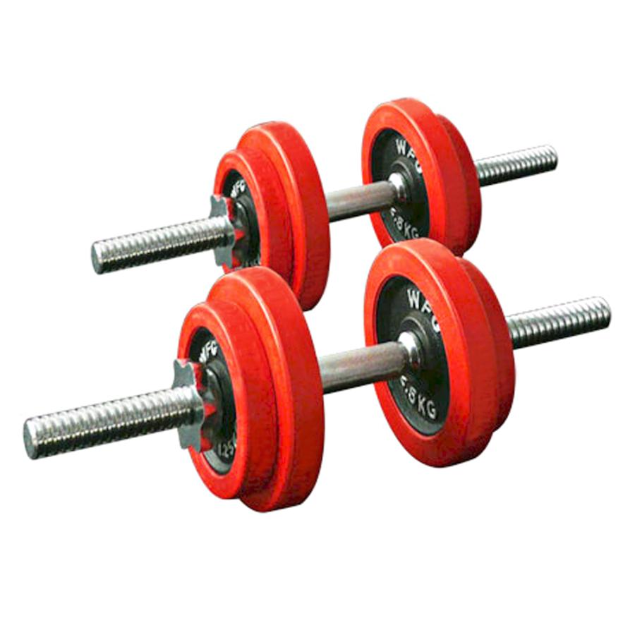 WILD FIT（ワイルドフィット） ダンベルセット 20kg 赤ラバー / 筋トレ