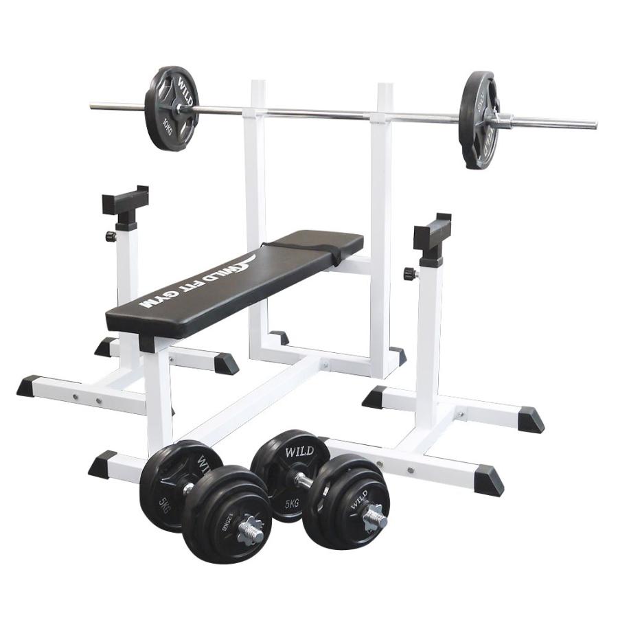 WILD FIT（ワイルドフィット） トレーニングジムセット 黒ラバー 70kg