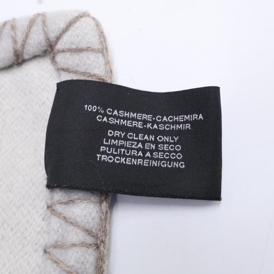 美品 HERMES エルメス カシミヤ100 タイガー ブランケット グレーx