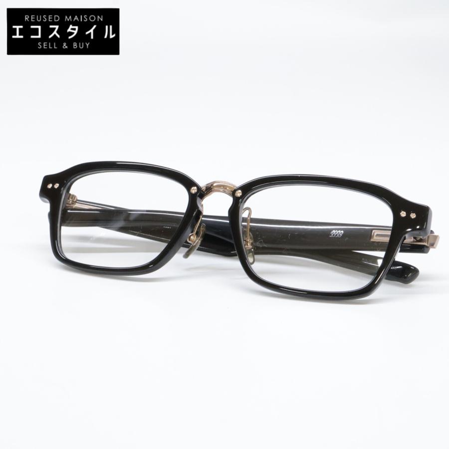 999.9（フォーナインズ） 美品 M-152 9901 スクエアシェイプ メガネ