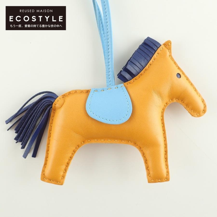 美品/ HERMES エルメス A AM刻印 ロデオ チャーム PM イエロー