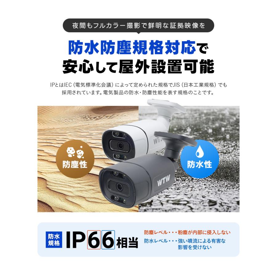 WTW 塚本無線 防犯カメラ 屋外 家庭用 防犯カメラセット 1から8台 800