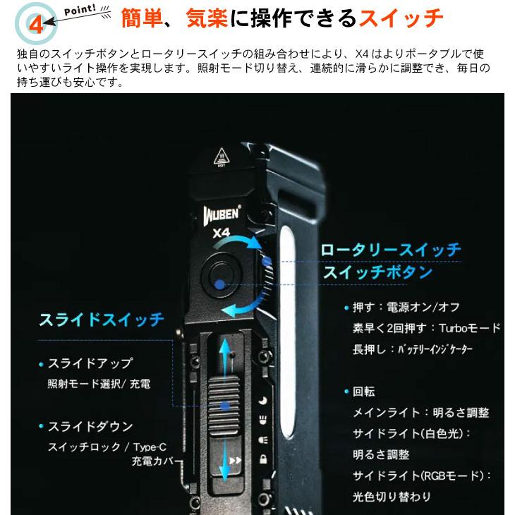 WUBEN（ウーベン） 【WUBEN】【X4】超小型 LED懐中電灯 ledハンディ