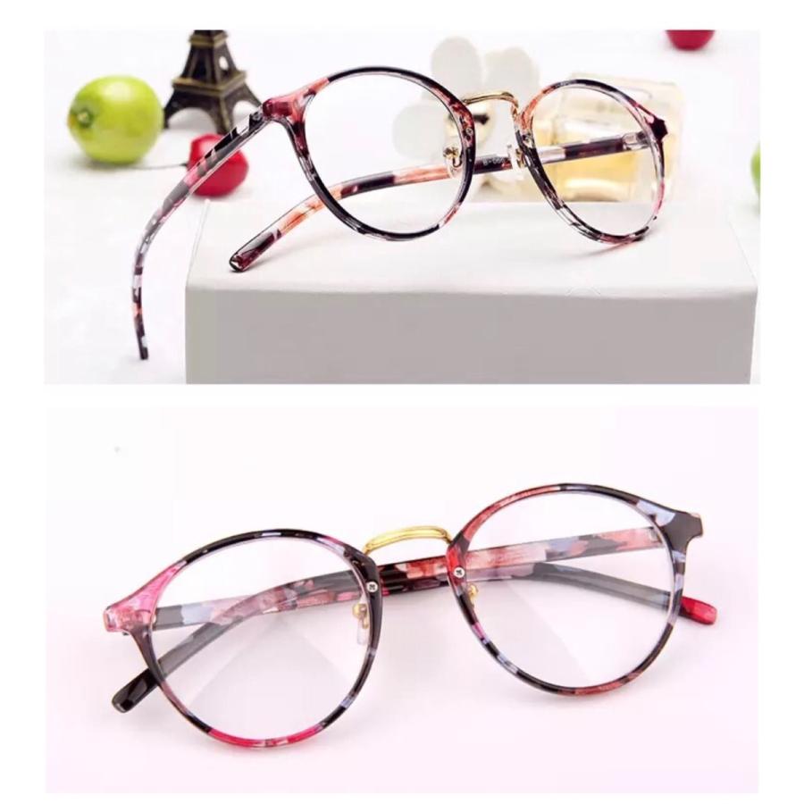 ブルーライトメガネ ボストン 花柄 フラワー メガネ ブルーライト