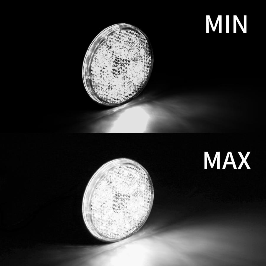 LED サイドリフレクター ホワイト クリアレンズ 2段階発光左右セット