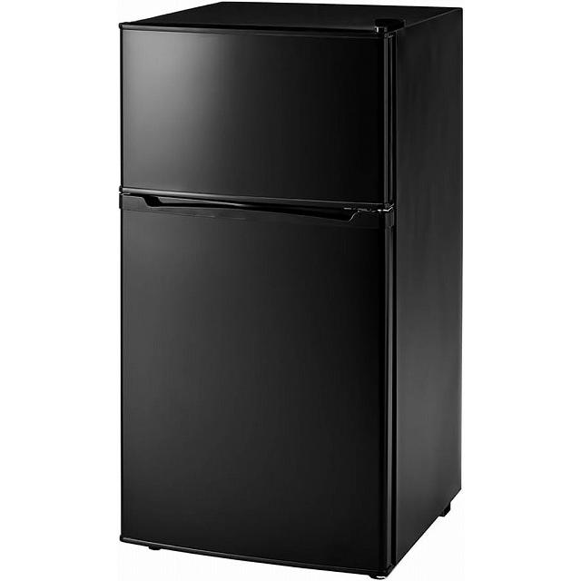 新品アウトレット］ 90L 2ドア冷凍冷蔵庫 SP-90LD2-BK ブラック