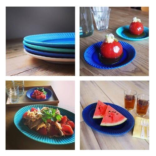 SAKUZAN 食器 丸皿 おしゃれ 作山 SAKUZAN Stripe プレートM 直径19cm