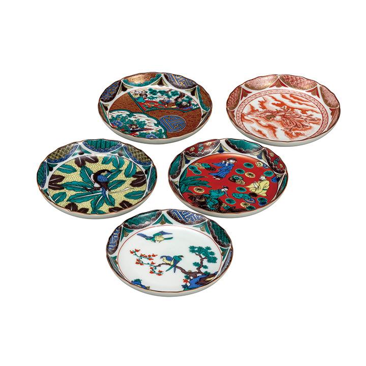 九谷焼 4.5号皿揃 時代絵 和食器 皿 中皿 取皿 人気 ギフト k9-118