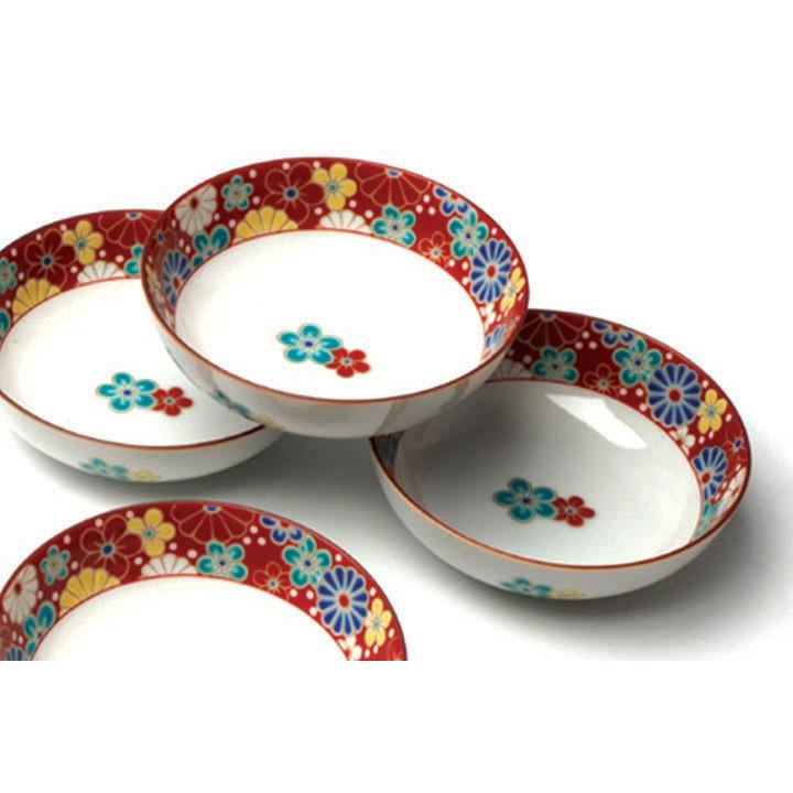 九谷焼 4号小鉢揃 梅菊文 / 青郊窯 和食器 鉢 中鉢 人気 ギフト セット