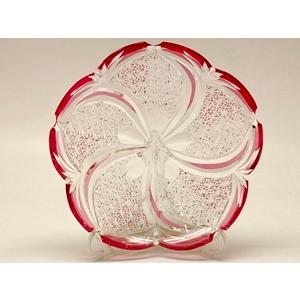 江戸切子 TD001瀧澤硝子工芸 江戸切子伝統工芸士・瀧澤利夫作 飾り皿