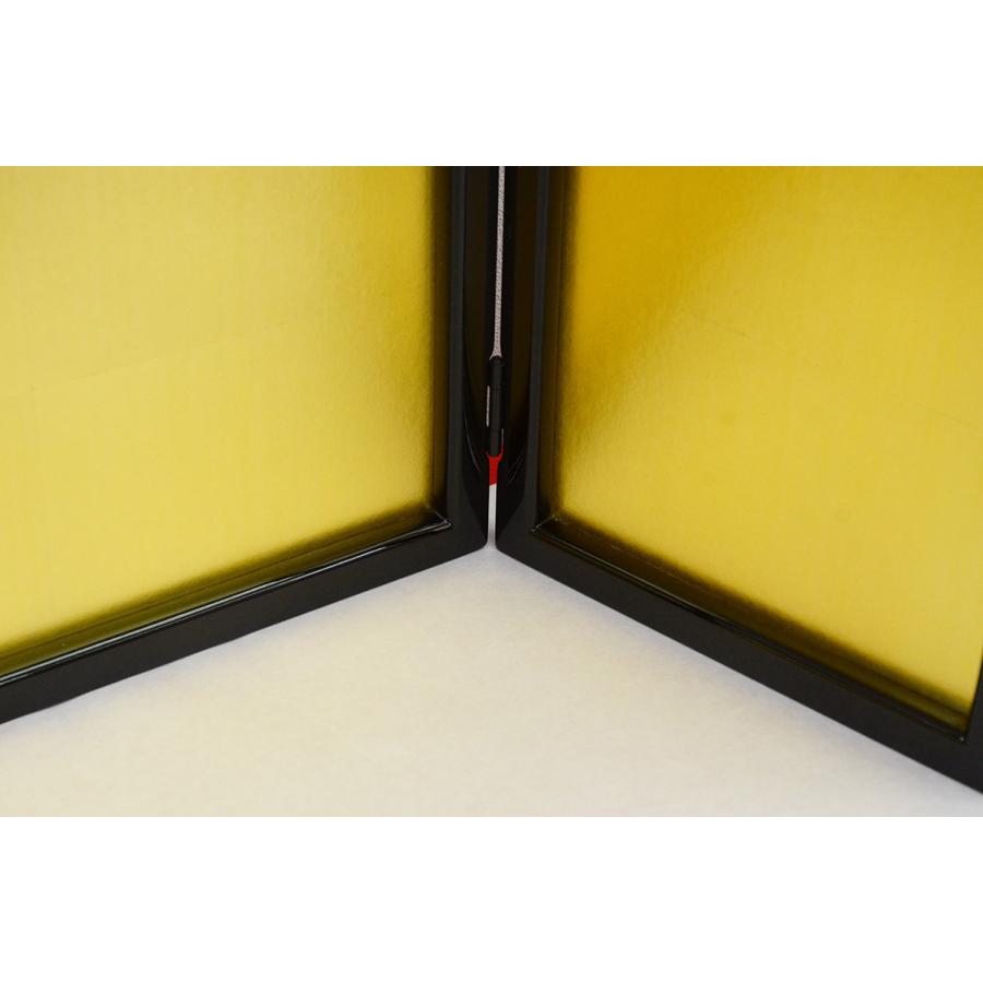 三曲金屏風 13号 安芸の金箔 本仕立 太枠（雛人形むけ屏風） : 人形の